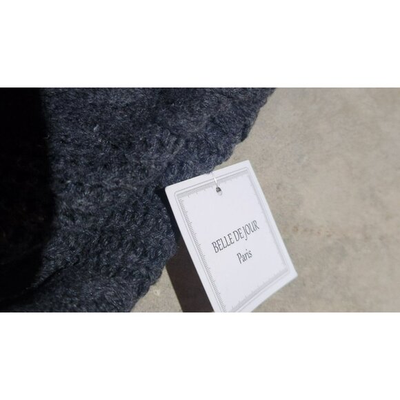 Redlove Paris Gray Super Cable Knit Cardigan Sweater (L) NWT - Picture 4 of 7